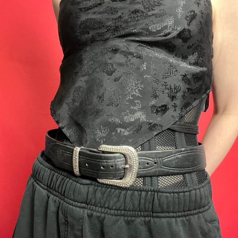 Hip leather / Black cowboy belt 🖤​​​